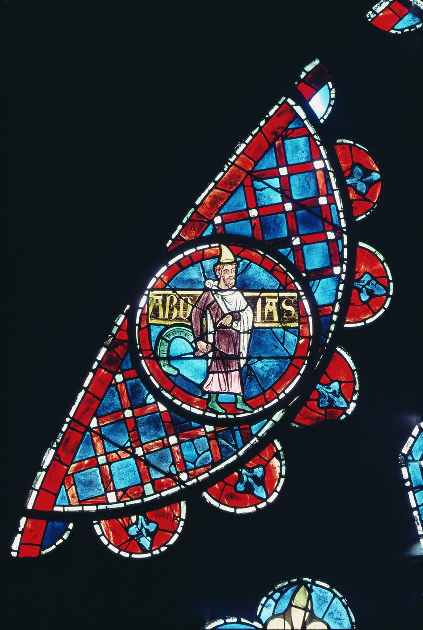 En profet, detalj från norrrosfönstret, ca 1223 av French School