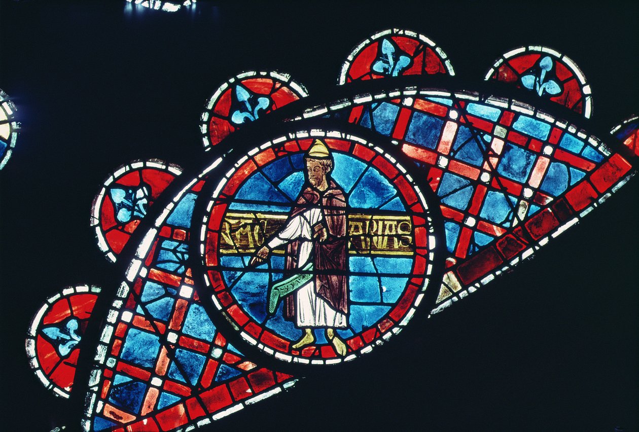 En profet, detalj från norrrosfönstret, ca 1223 av French School