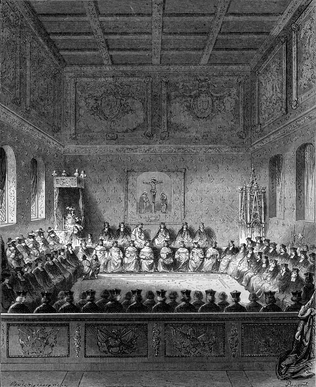 Ett sammanträde i Bretagnes parlament 1613. av French School