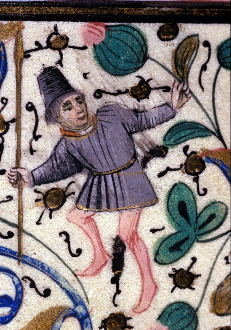 En kavaljer. Fransk manuskript av Petrarca (Francesco Petrarca) från 1200-talet. Kommunala bibl. i Rimini. av French School
