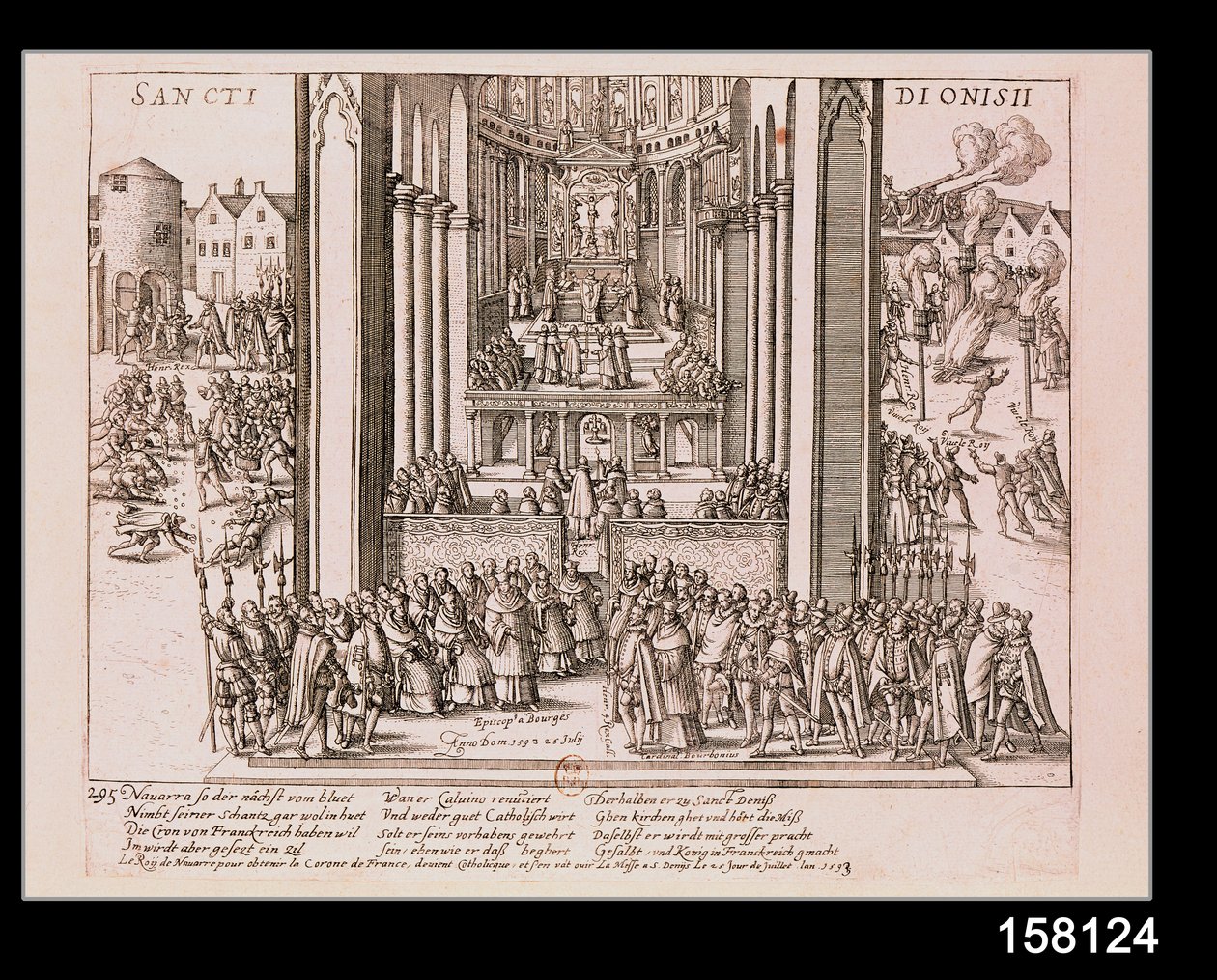 Abjuration av Henri IV (1553-1610) vid St. Denis den 15 juli 1593 av French School