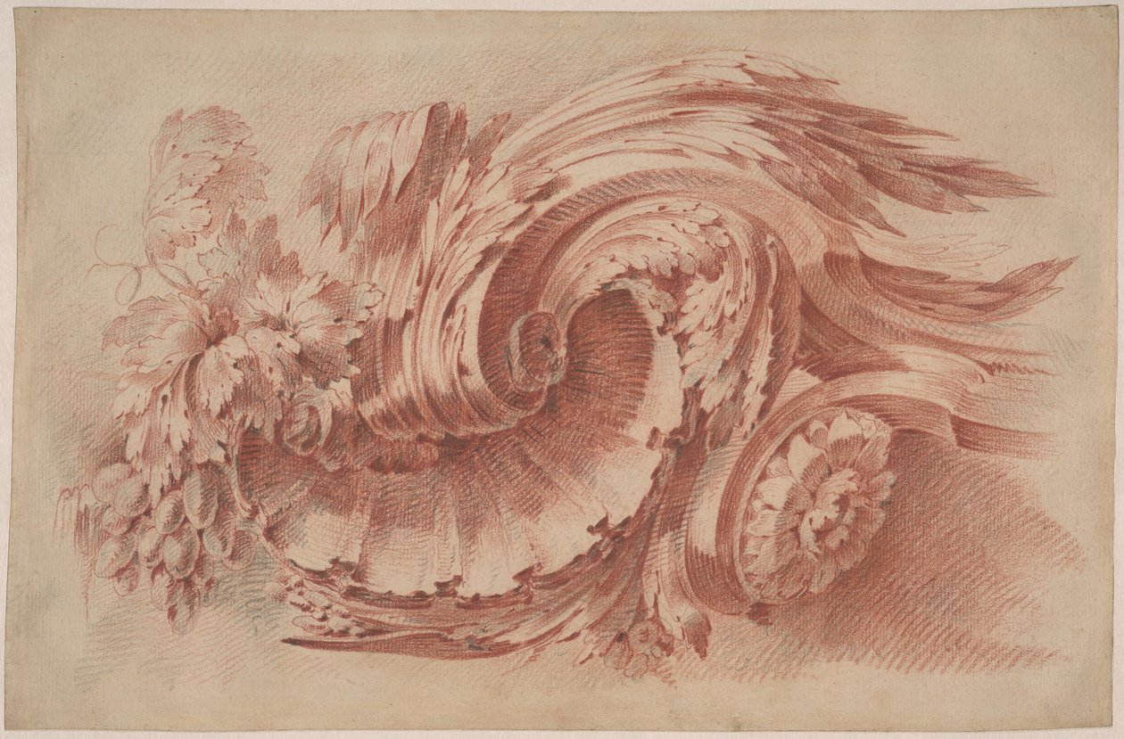Acanthus Ornament, ca 1760 (rödkrita på papper) av French School