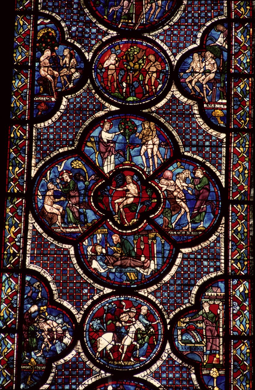 Adam och Evas fönster, 1200-talet (för detaljer se 129046) av French School