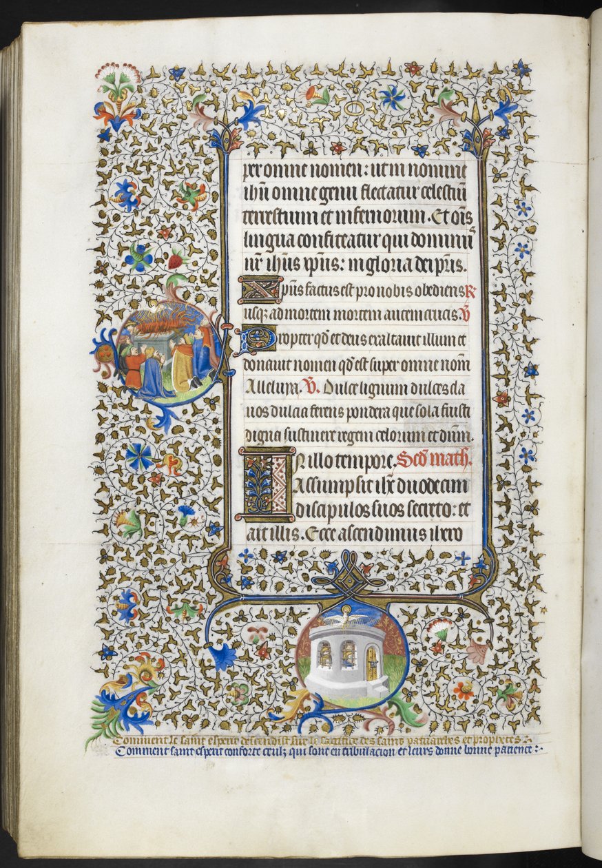 Lägg till Ms 18850 f.281v Book of Hours (The Bedford Hours) c.1410-30 (bläck, färg och guld på veläng) av French School