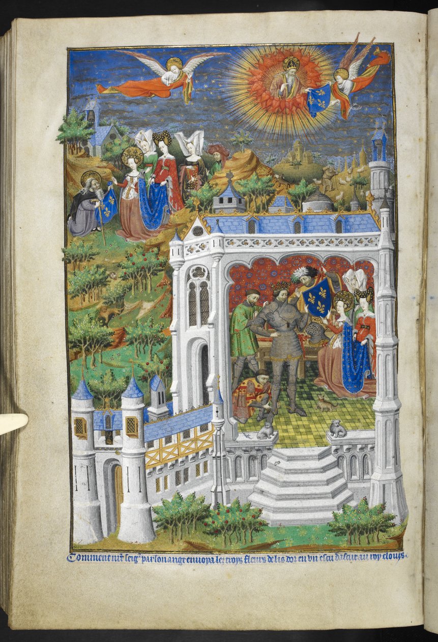 Lägg till Ms 18850 f.288v, Legend of the Fleurs de Lys, från Book of Hours (The Bedford Hours) c.1410-30 (bläck, färg & guld på veläng) av French School