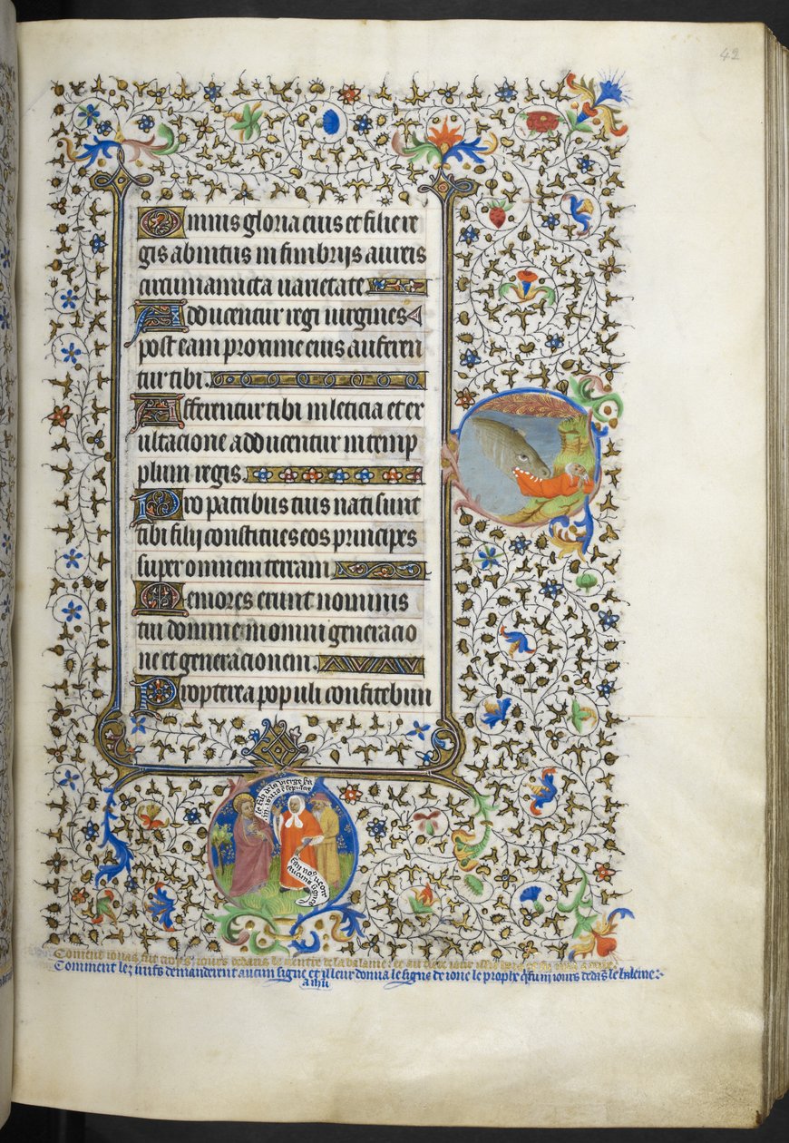 Lägg till Ms 18850 f.42r Book of Hours (The Bedford Hours) c.1410-30 (bläck, färg och guld på veläng) av French School