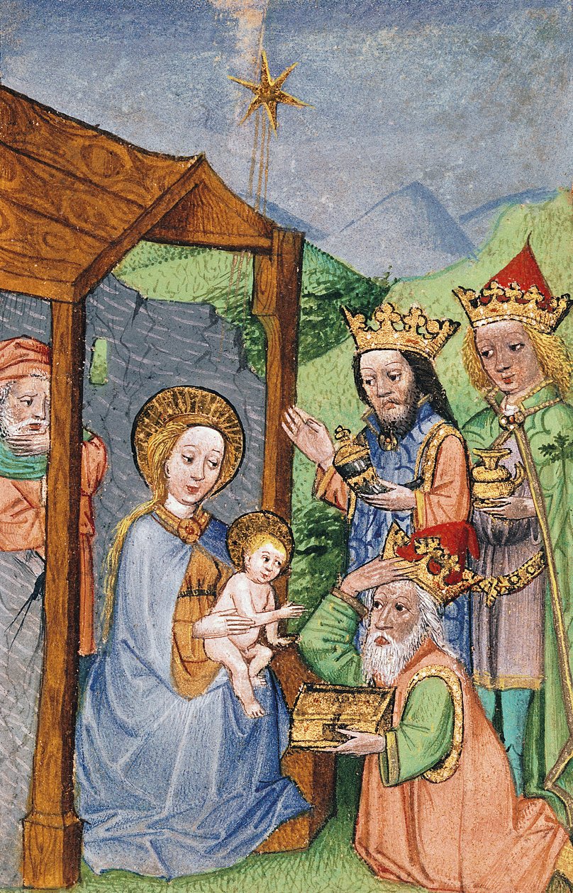 Tillbedjan av Magi av French School