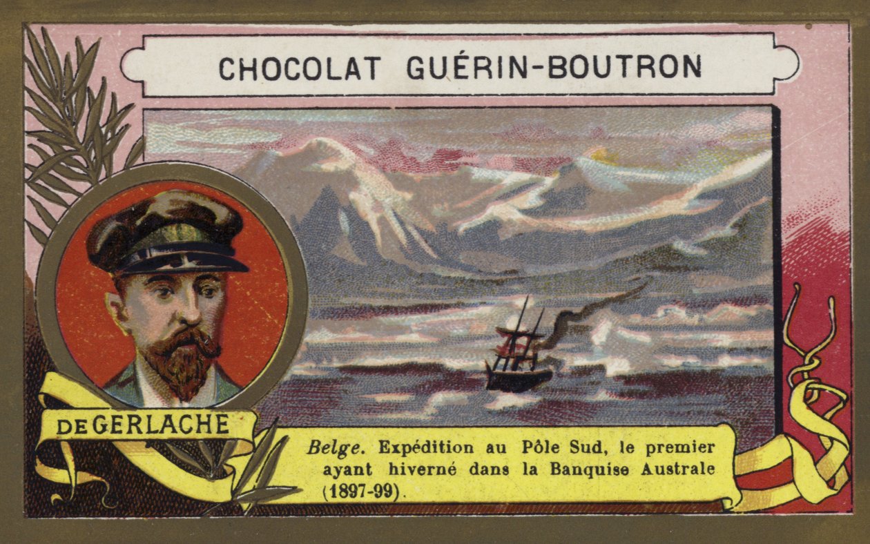 Adrien de Gerlache, belgisk sjöofficer och upptäcktsresande (chromolitho) av French School