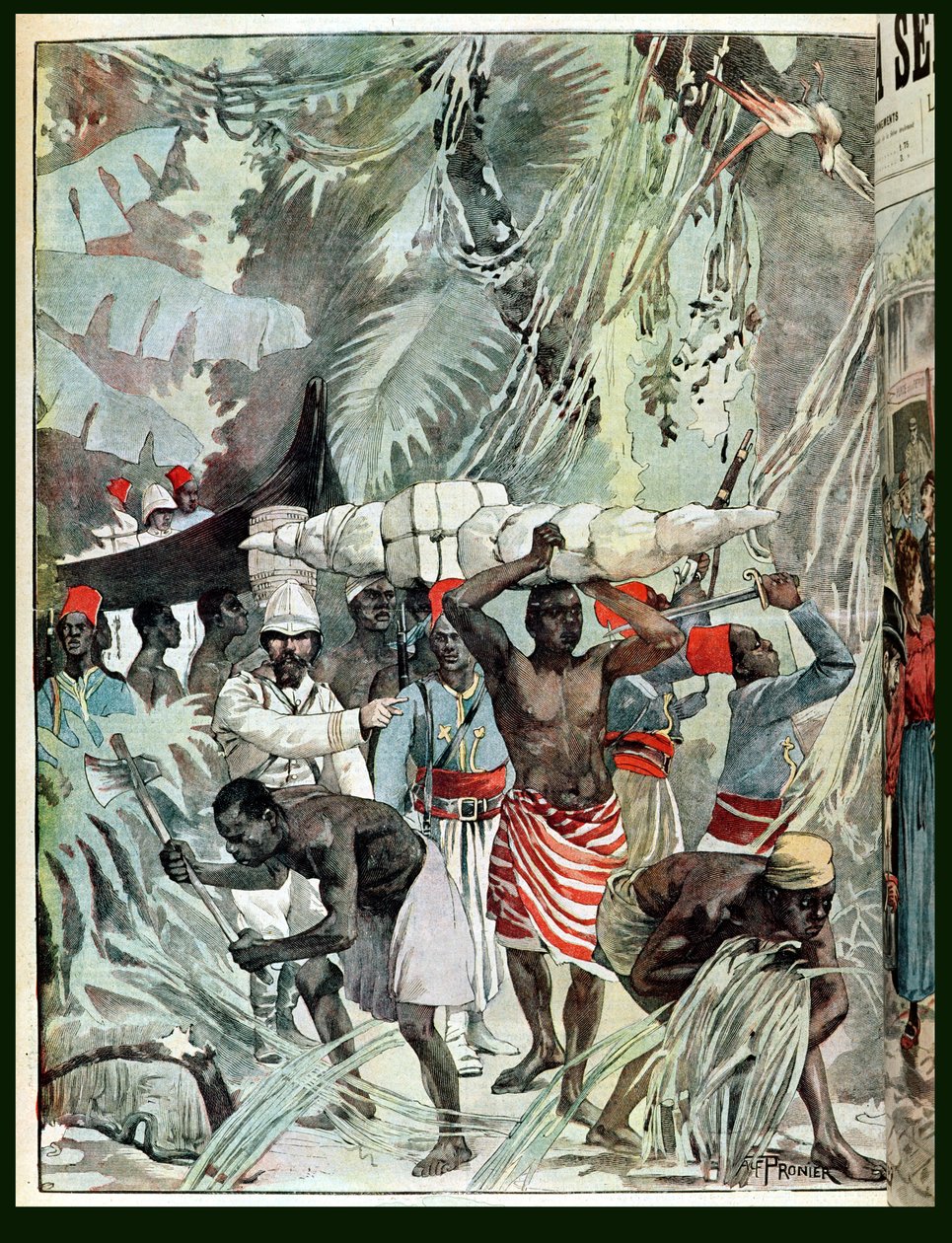 Avancemang av Marchand-missionen in i Virgin Rain Forest, 1898 av French School