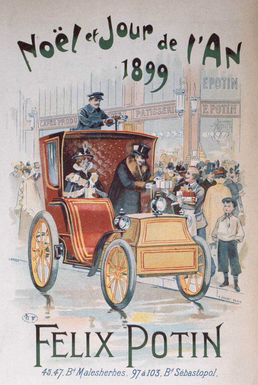 Annons för Felix Potin, jul och nyår 1899 av French School