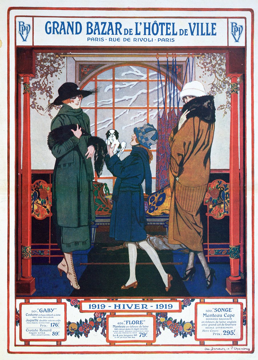 Annons för Stadshuset Grand Bazaar, vintern 1919 av French School