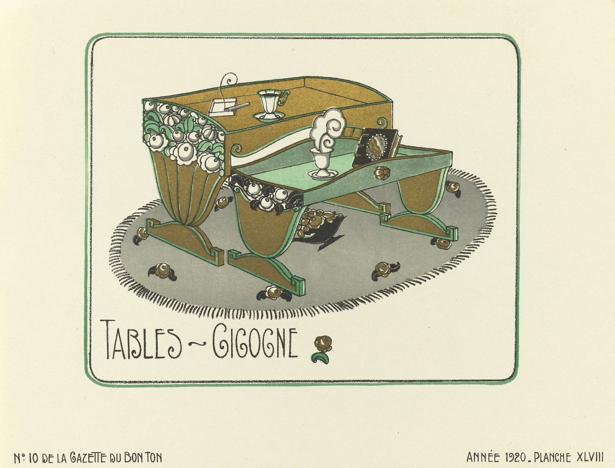 Annons för "Tables - Gigogne", utg.1920 (stenciltryck) av French School