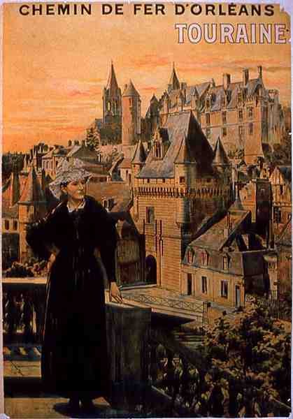 Annons för "Touraine", av Orleans Railway (färg litho) av French School