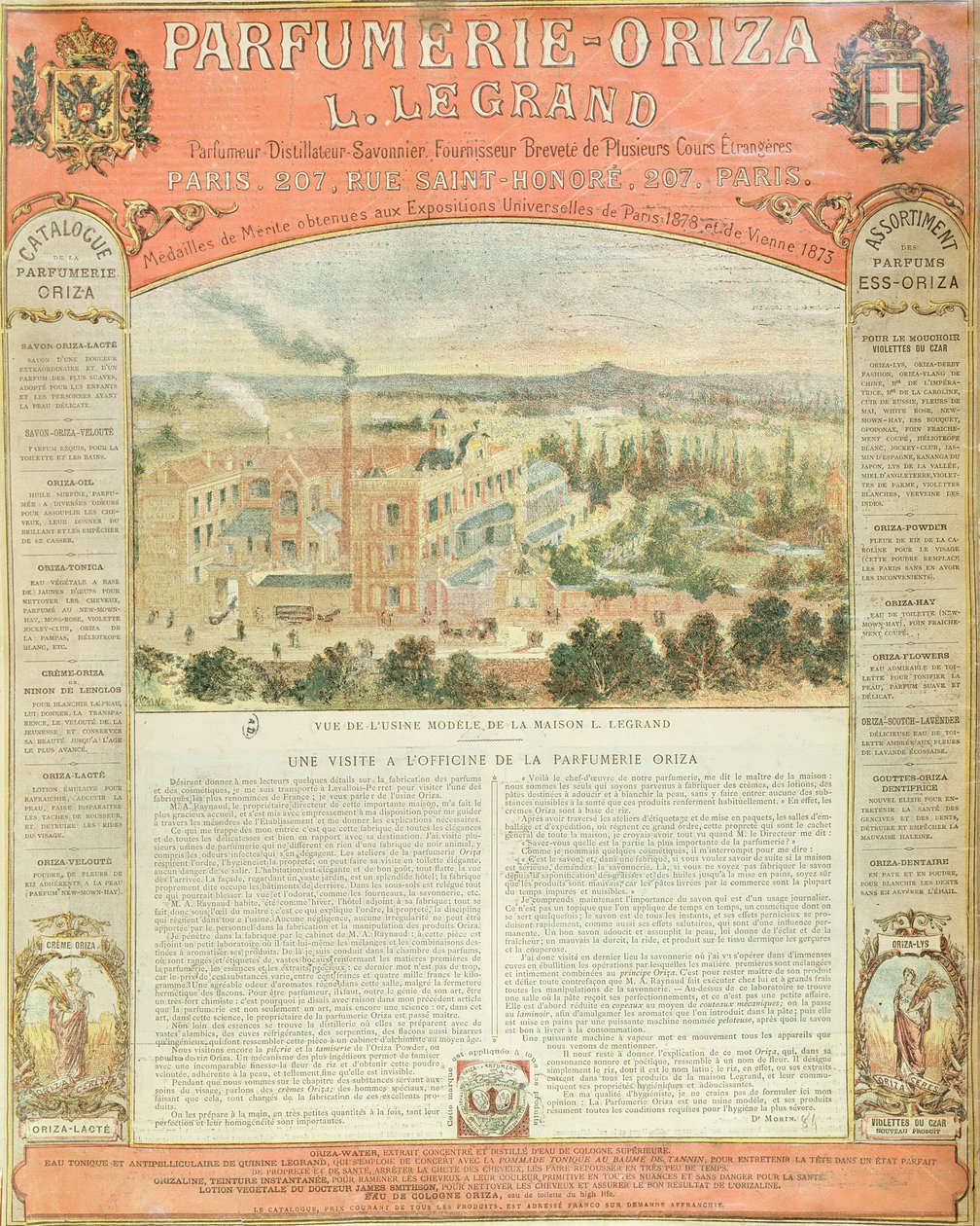 Annons för Parfumerie Oriza L. Legrand, c.1884 av French School
