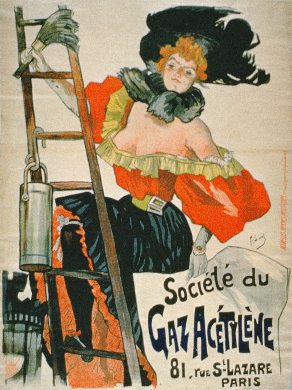 Annons för Societe du Gaz Acetylene, Paris av French School
