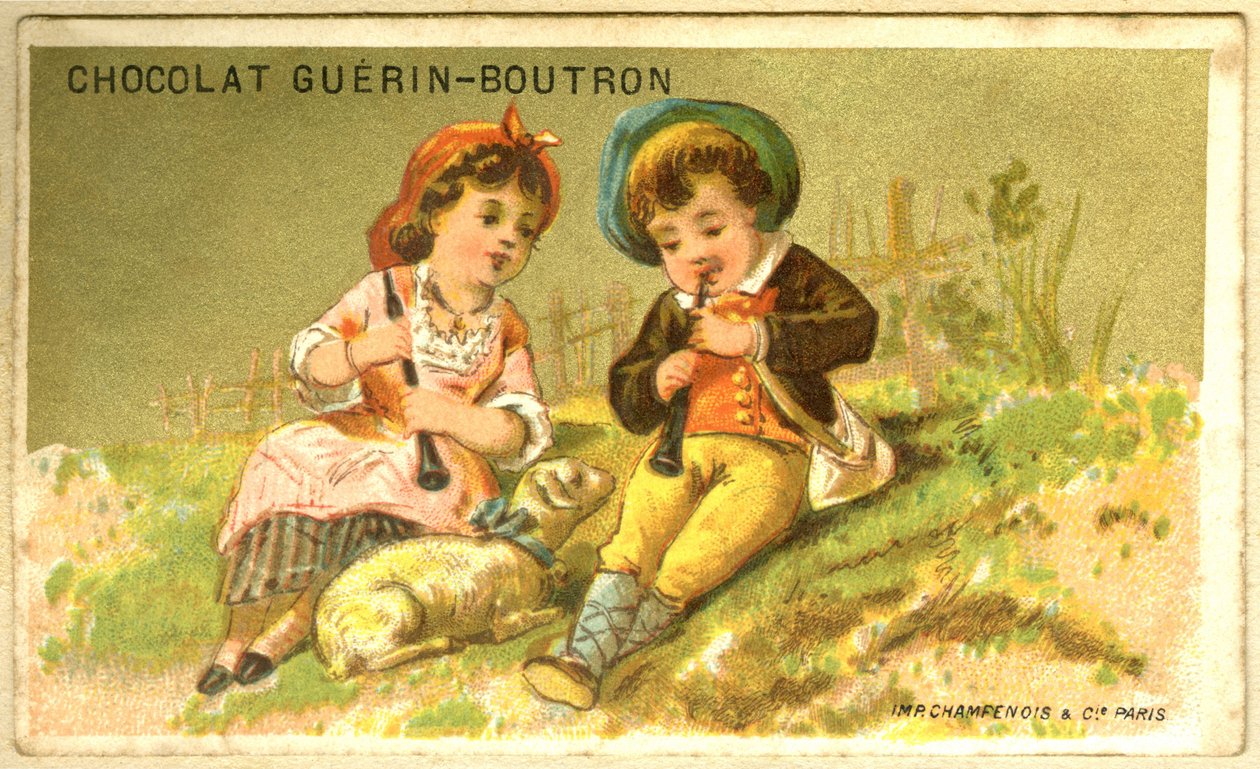 Reklamkromolitografi av Guérin Boutron-choklad (kromolitografi) av French School