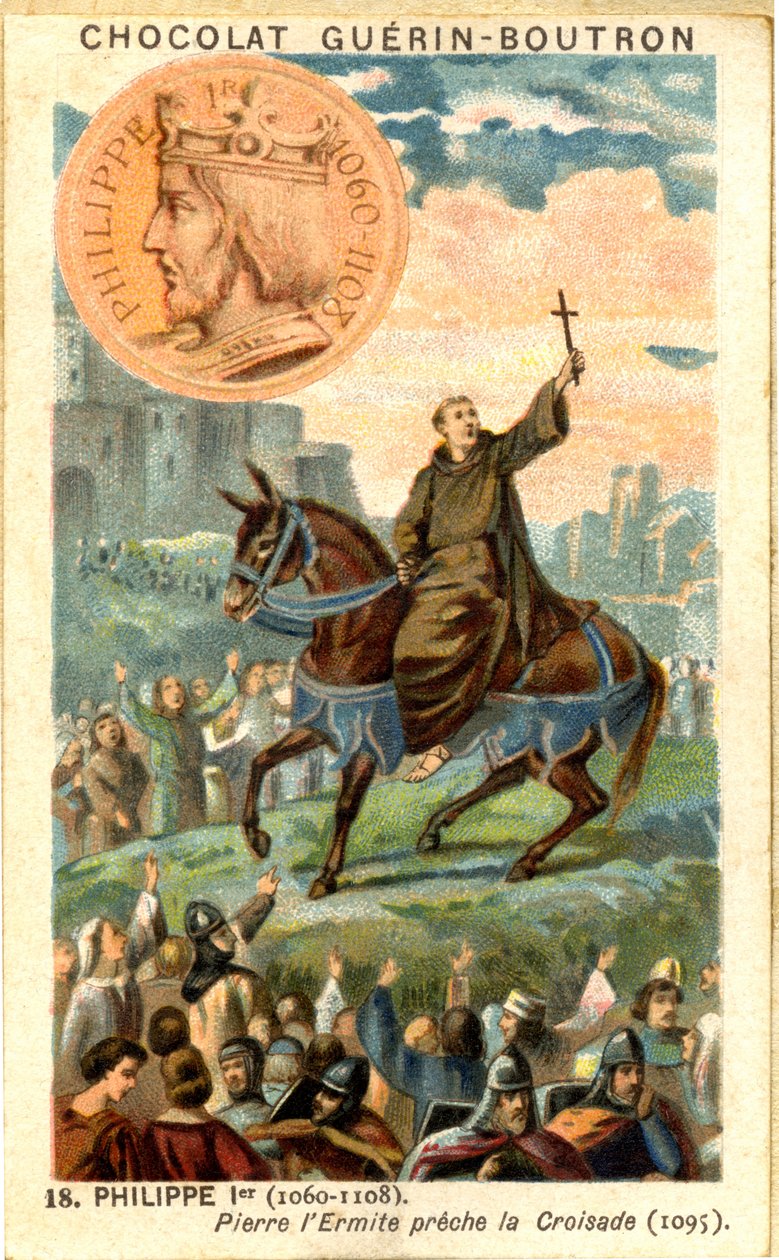 Reklamkromolitografi av choklad Guerin Boutron, Philip 1:e kung av frankerna från 1060 till 1108 Pierre l