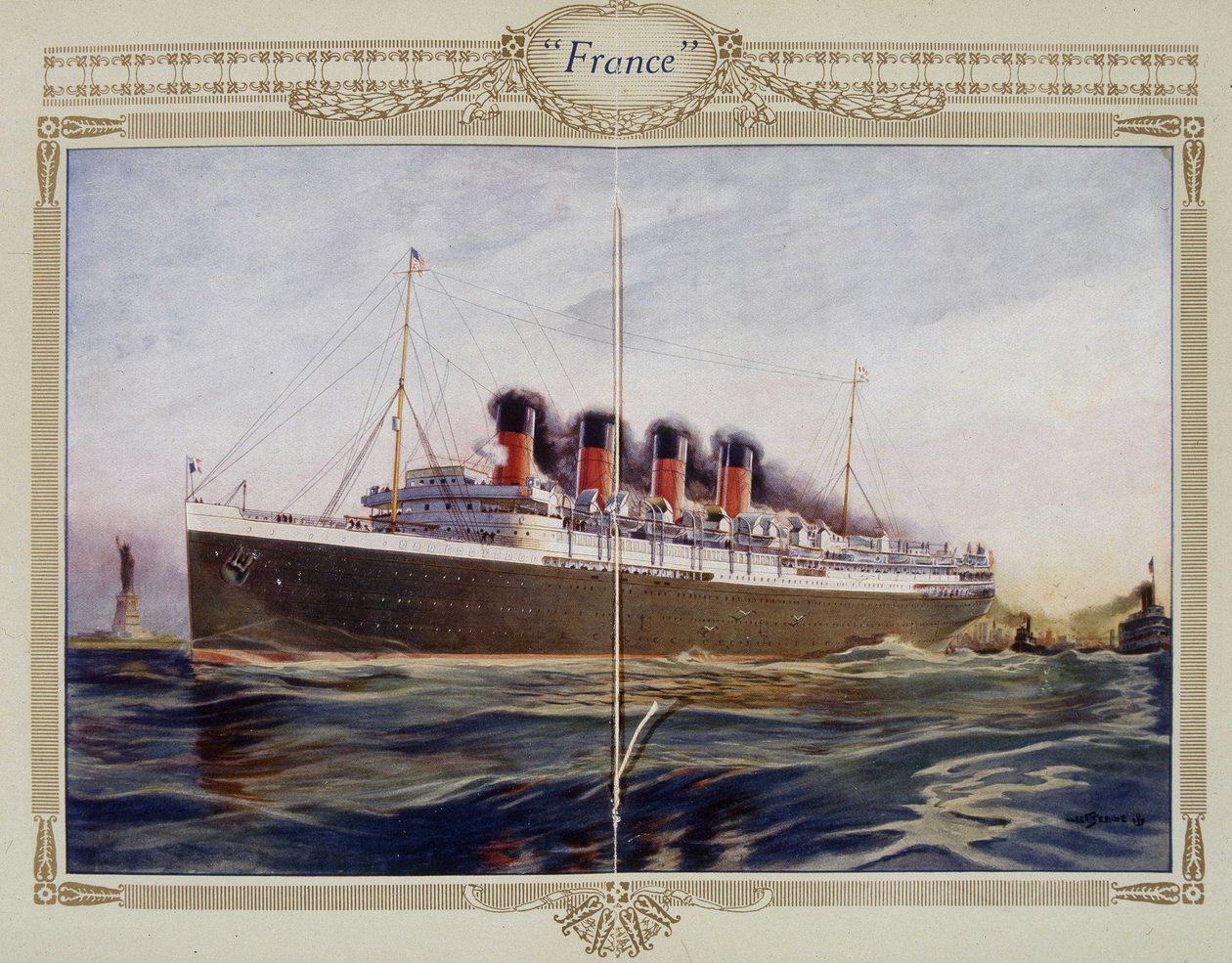 Reklambroschyr för linern "" Frankrike", 1900-talet av French School