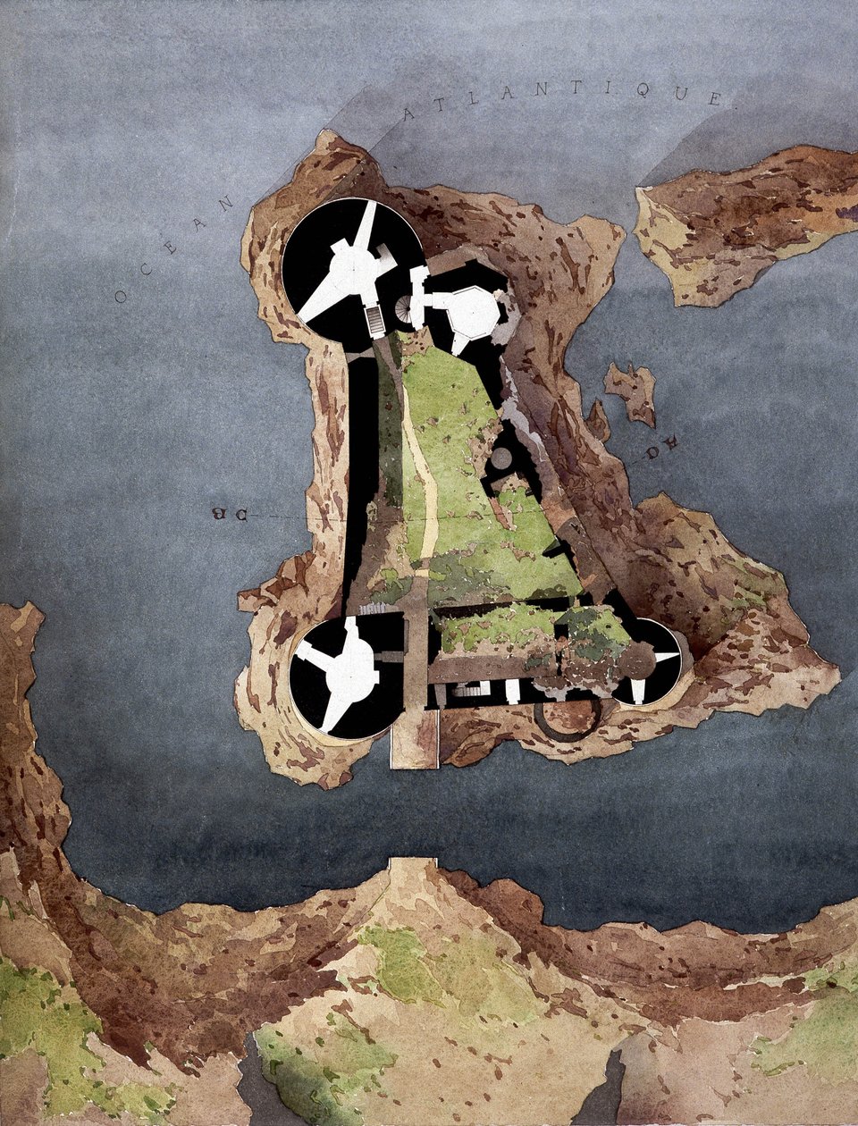 Flygvy över ön Yeu (Ile-d