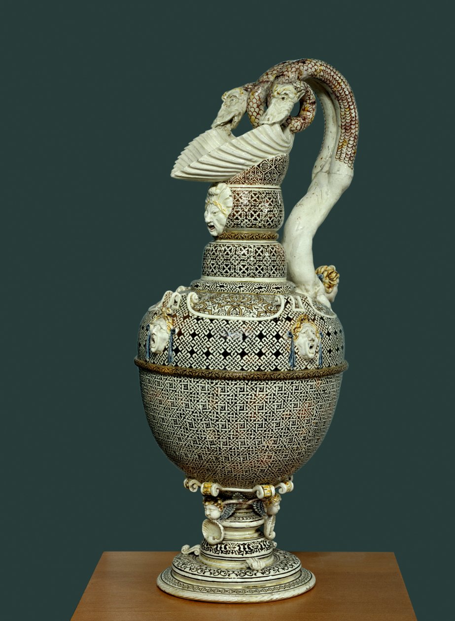 Aiguiere i fin fajans realiserad i Saint Porchaire. 1550 runt Paris, Louvren. av French School
