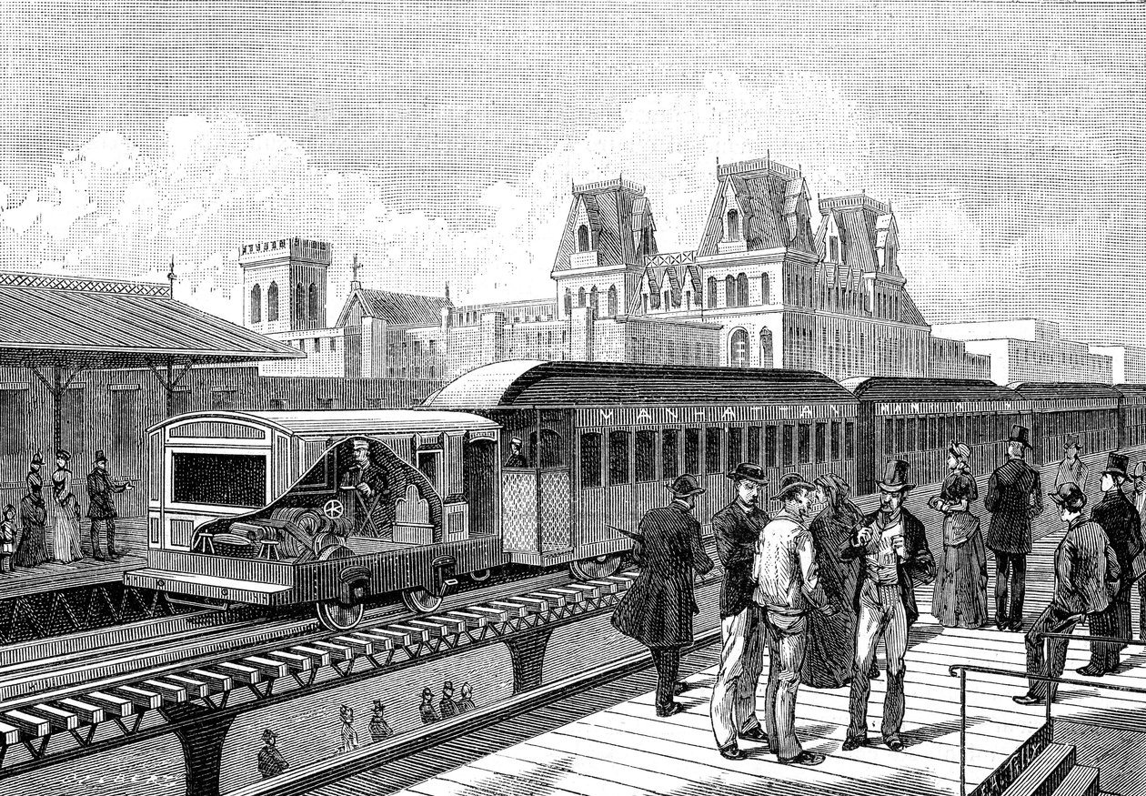 Air Metro (elektrisk) till New York 1885 av French School