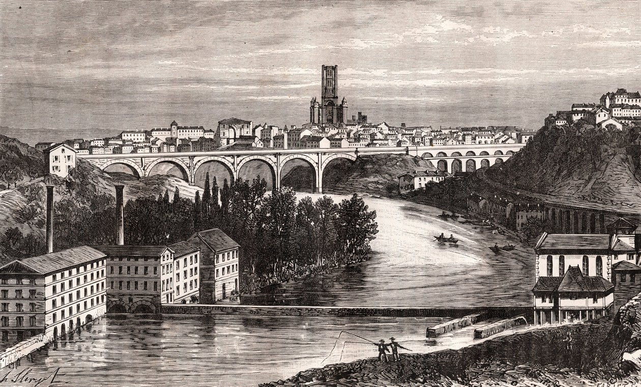 Albi - Languedoc-Roussillon-Midi-Pyrenee - gravyr i "La France illustrée: geografi, historia, statistisk administration" av V.A. Malt-Brown. 1884 av French School