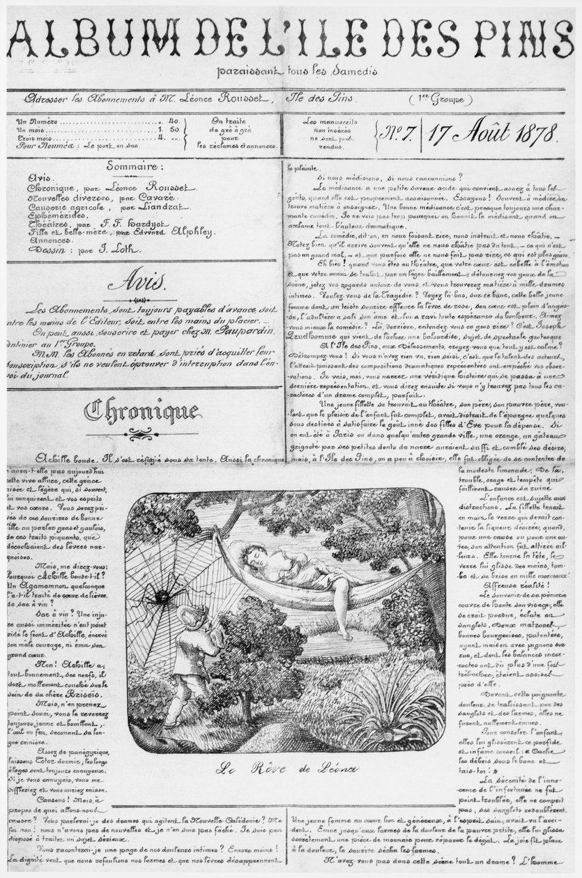 Album of the Isle of Pines, titelsida, 17 augusti 1878 av French School