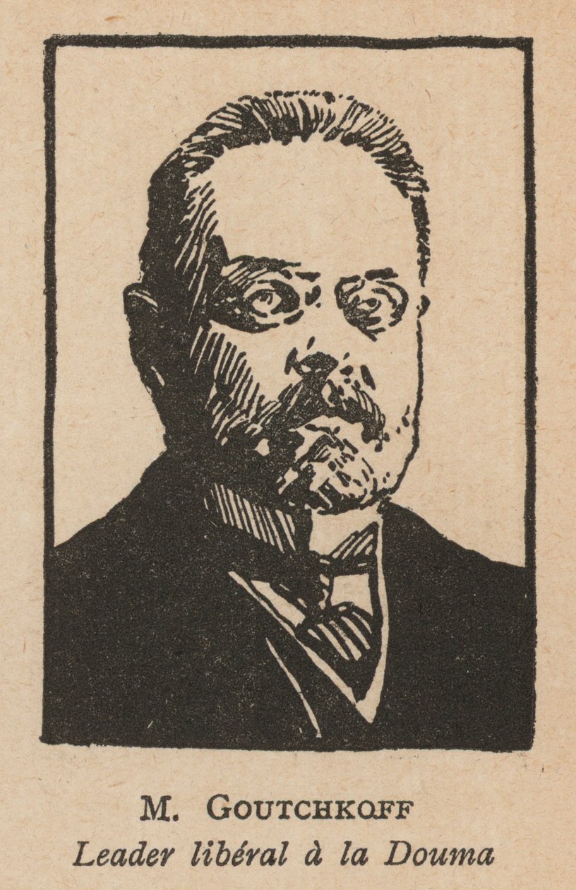 Alexander Guchkov, rysk oktobristisk politiker och ordförande i statsduman (lito) av French School