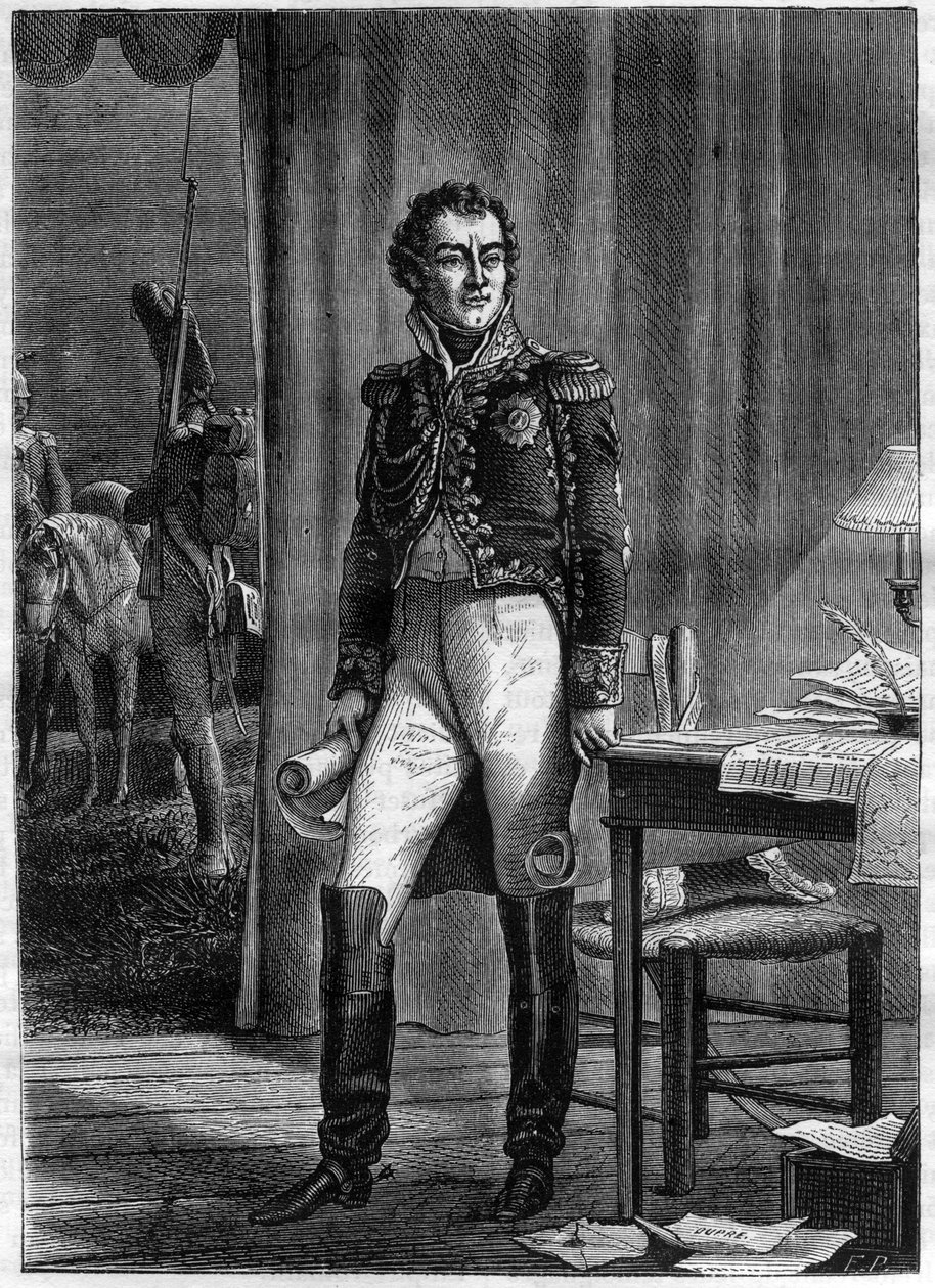 Alexandre Berthier (1753-1815), prins av Neuchâtel och marskalk av Frankrike (gravyr) - Porträtt av Louis Alexandre (Louis-Alexandre) Berthier (1753-1815), prins av Neuchâtel, marskalk av Frankrike - i "Histoire de l