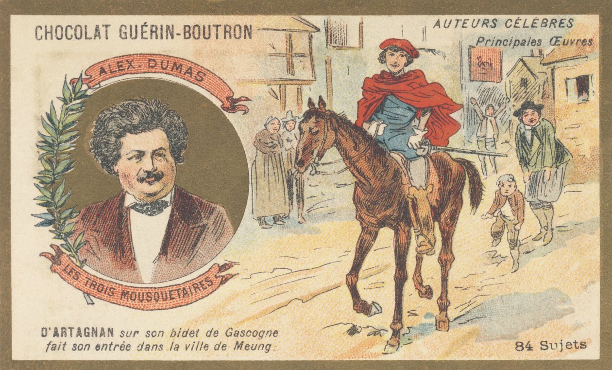 Alexandre Dumas (1802-1870), fransk författare, författare till "Les trois musketeaires", roman (1844) av French School
