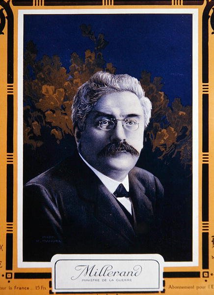 Alexandre Millerand som krigsminister 1915 (färg litho) av French School