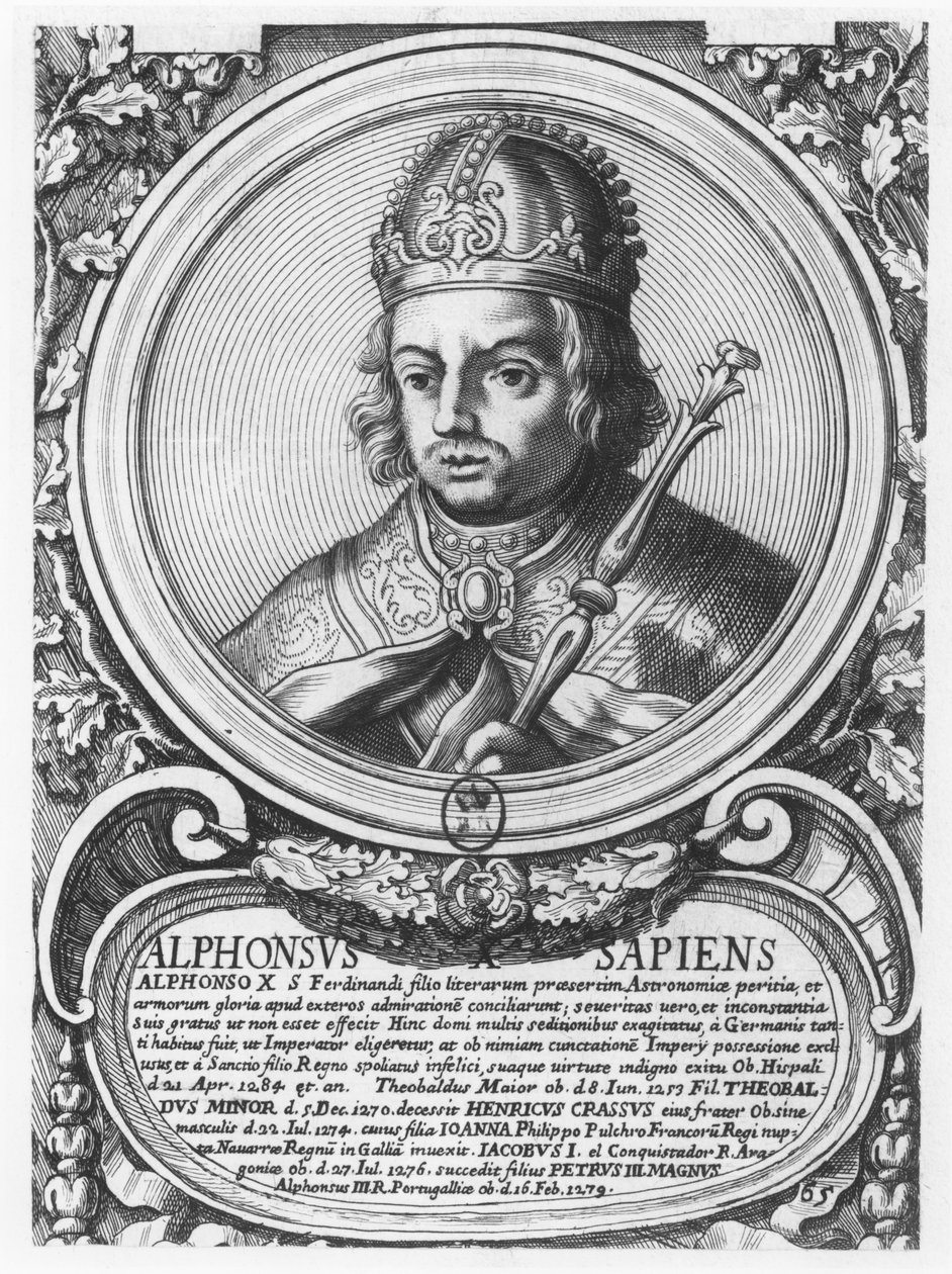 Alfonso X, den vise (gravyr) av French School