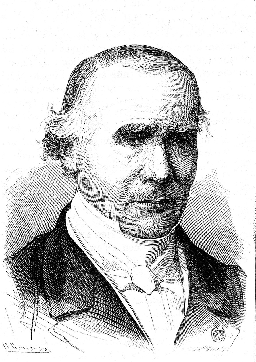 Alfred VELPEUR (1795-1867), fransk anatom och kirurg, uppfinnare av Velpeau-bandet. Gravyr 1867 av French School