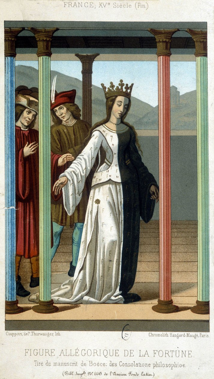 Allegorisk lyckofigur - från manuskriptet av Boethius "" Filosofiska tröst", sent 1400-tal av French School
