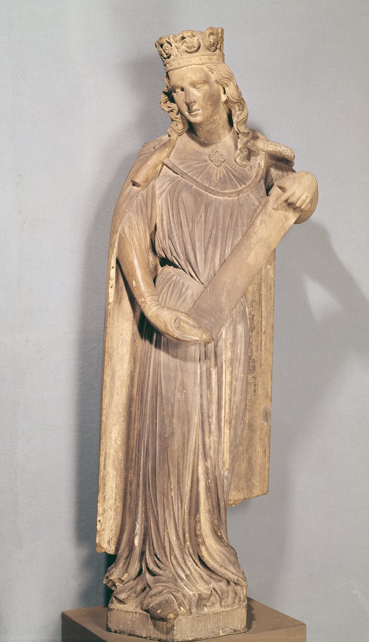 Allegorisk figur av den lilla kyrkan, från Strasbourgs katedral av French School
