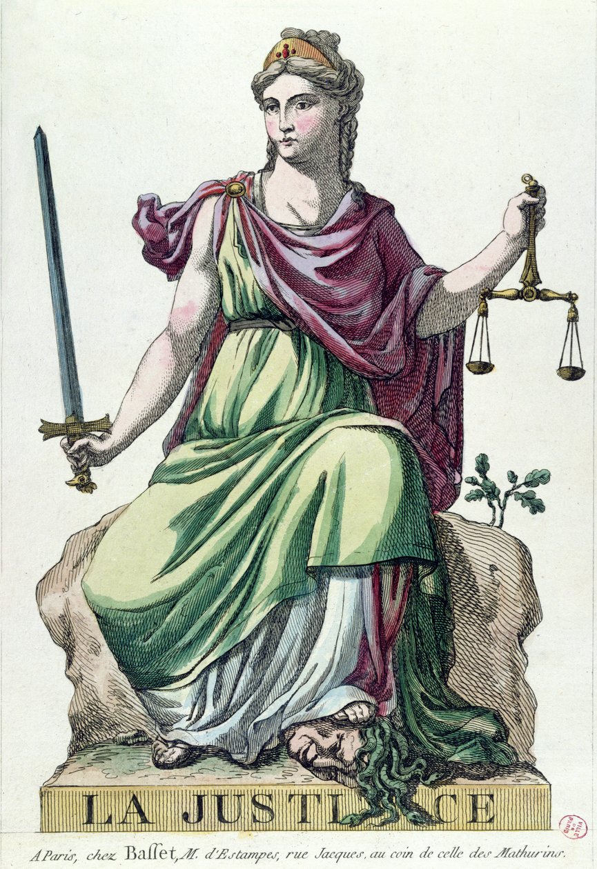 Allegory of Justice, publicerad av Baffet, 1792 av French School