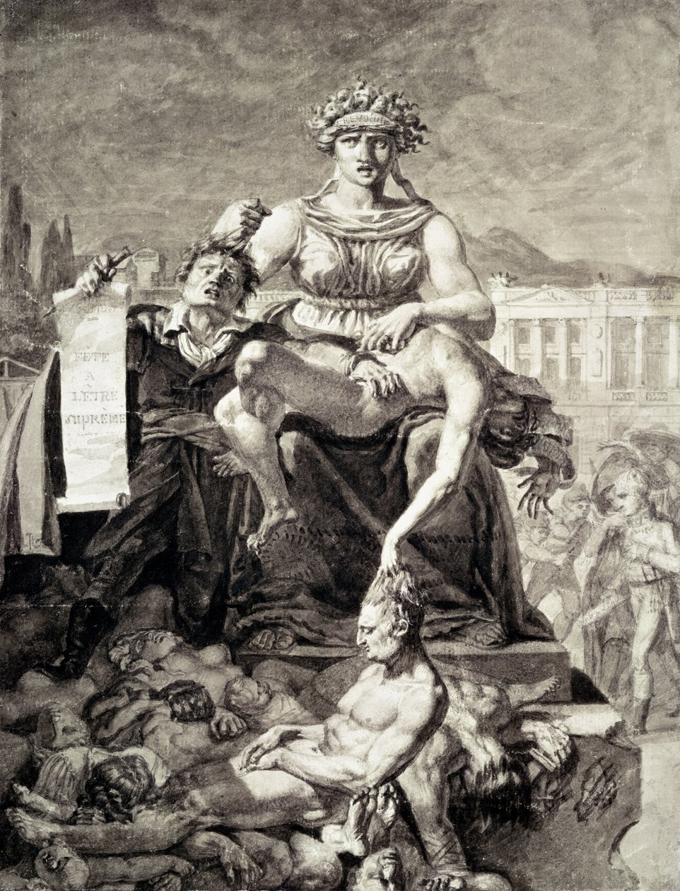 Skräckens allegori (gravyr) av French School