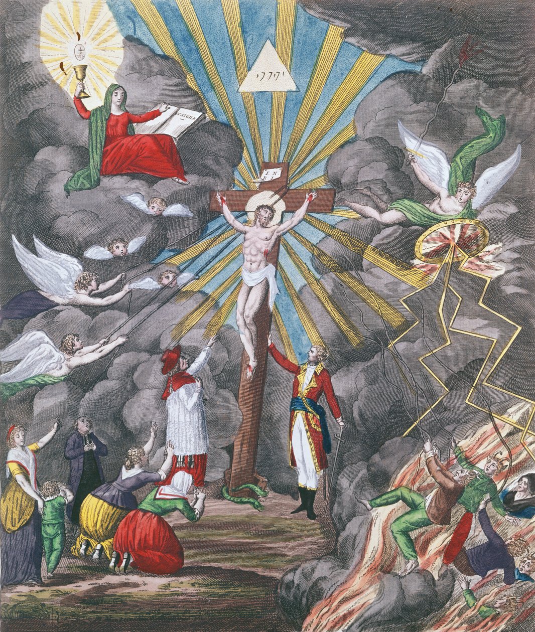Allegori om återupprättandet av den katolska religionen i Frankrike 1802 under Napoleon Bonaparte som förste konsul, 1802 av French School