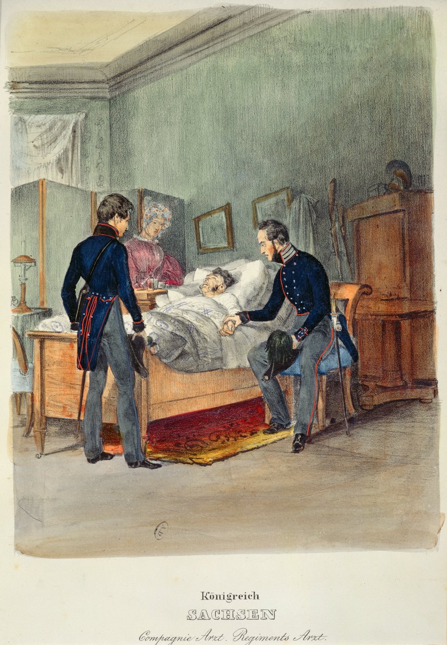 En arméläkare i kungariket Sachsen, ca 1840 av French School
