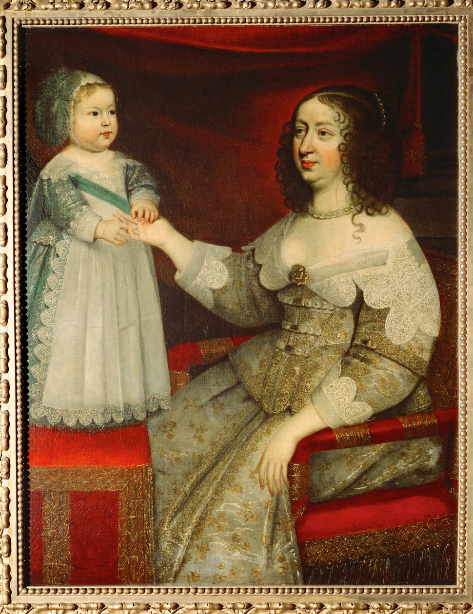 Anne av Österrike och Ludvig XIV ... (målning på duk) av French School