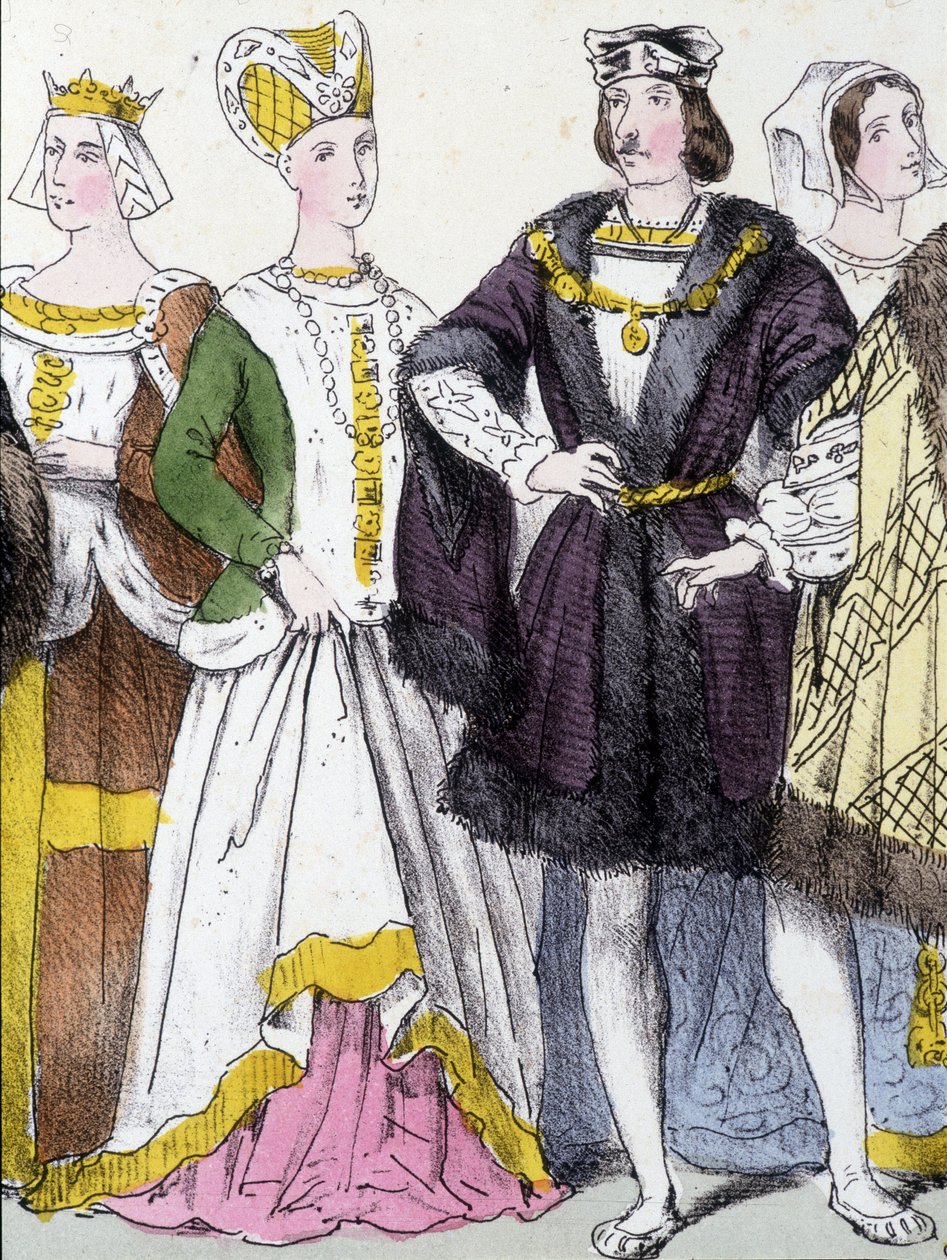 Anne av Bretagne och Charles VIII - i "Den franska monarkin i tryck"" av French School