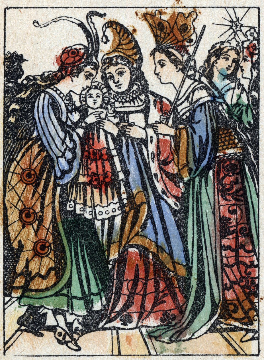 Anonym illustration för "La belle au bois dormant", berättelse av Charles Perrault (1628-1703), fransk författare. Trästick av Imaging Pellerin - Epinal, sd. Sent 1800-tal. av French School