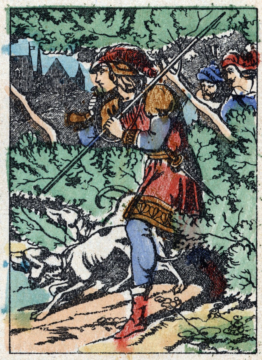 Anonym illustration för "La belle au bois dormant", berättelse av Charles Perrault (1628-1703), fransk författare. Trästick av Imaging Pellerin - Epinal, sd. Sent 1800-tal. av French School