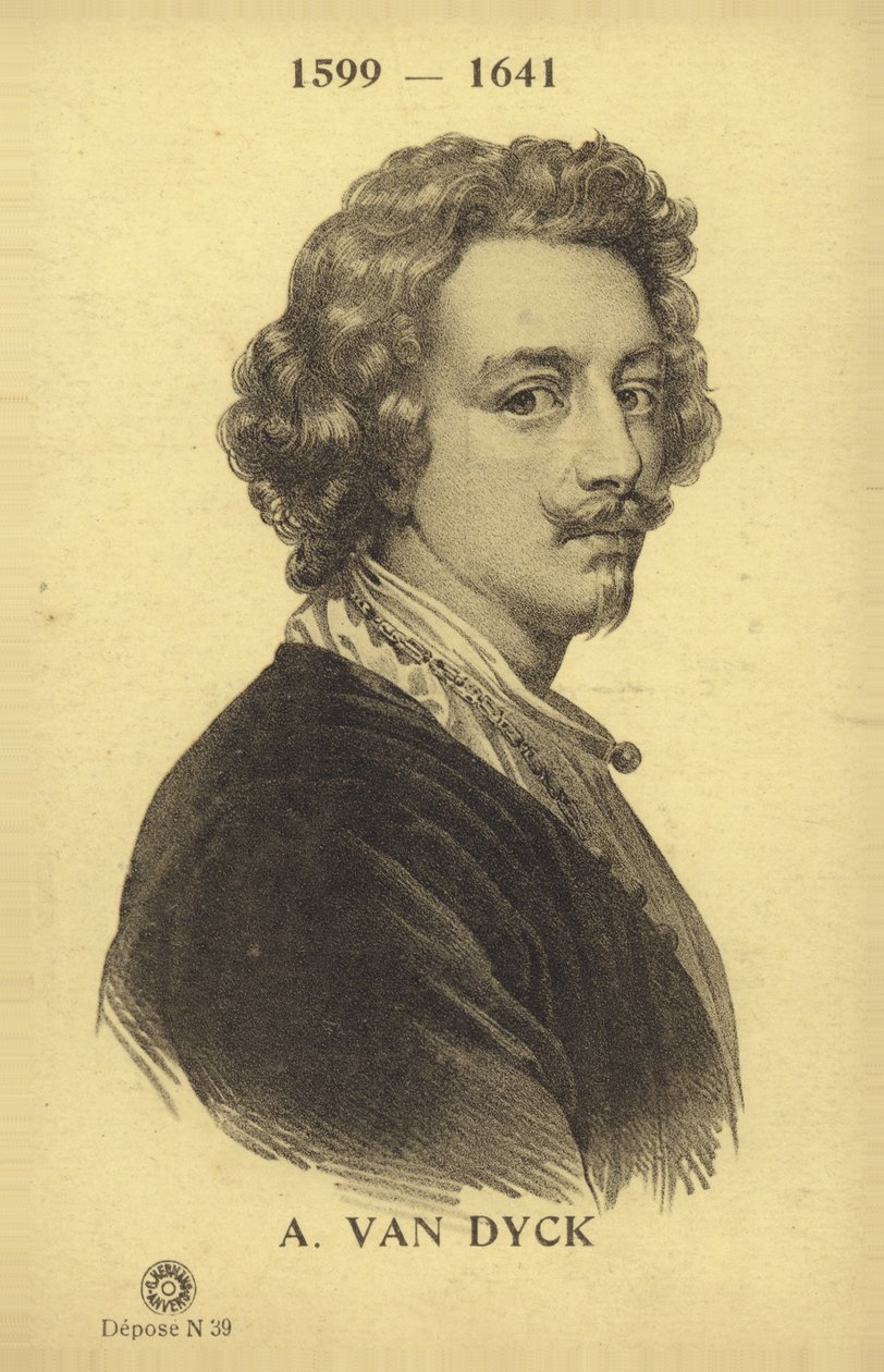 Anthony van Dyck, flamländsk målare (litografi) av French School