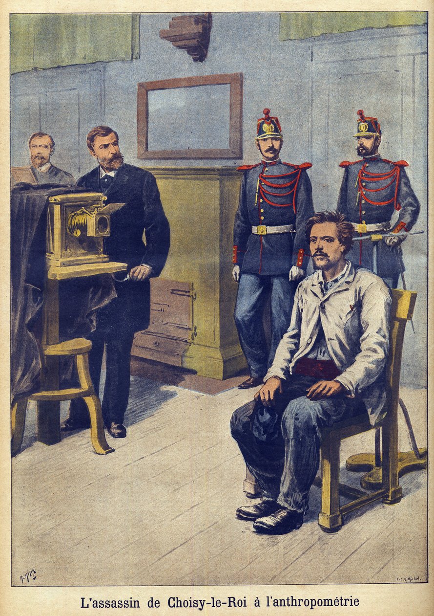 Antropometri - Alphonse Bertillon (1853-1914) illustration från 