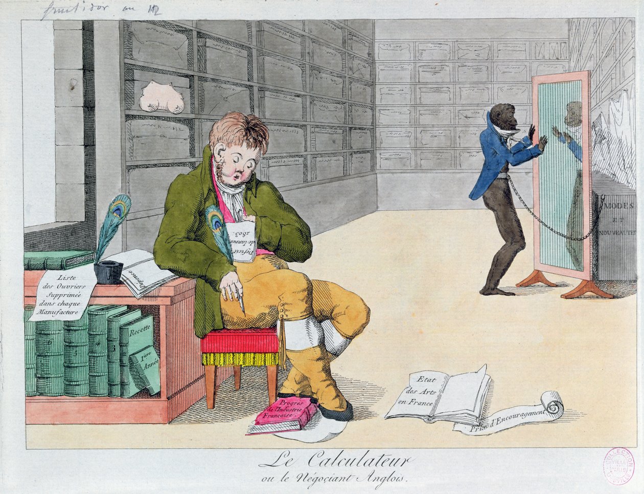 Anti-engelsk tecknad film, ca 1803 av French School
