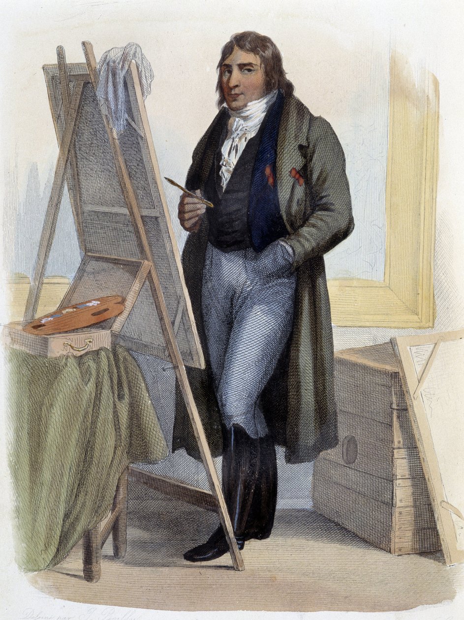 Antoine Jean Gros, nyklassicistisk målare (1771-1835) - i "" Den franske Plutarchen"", av Mennechet, Paris av French School