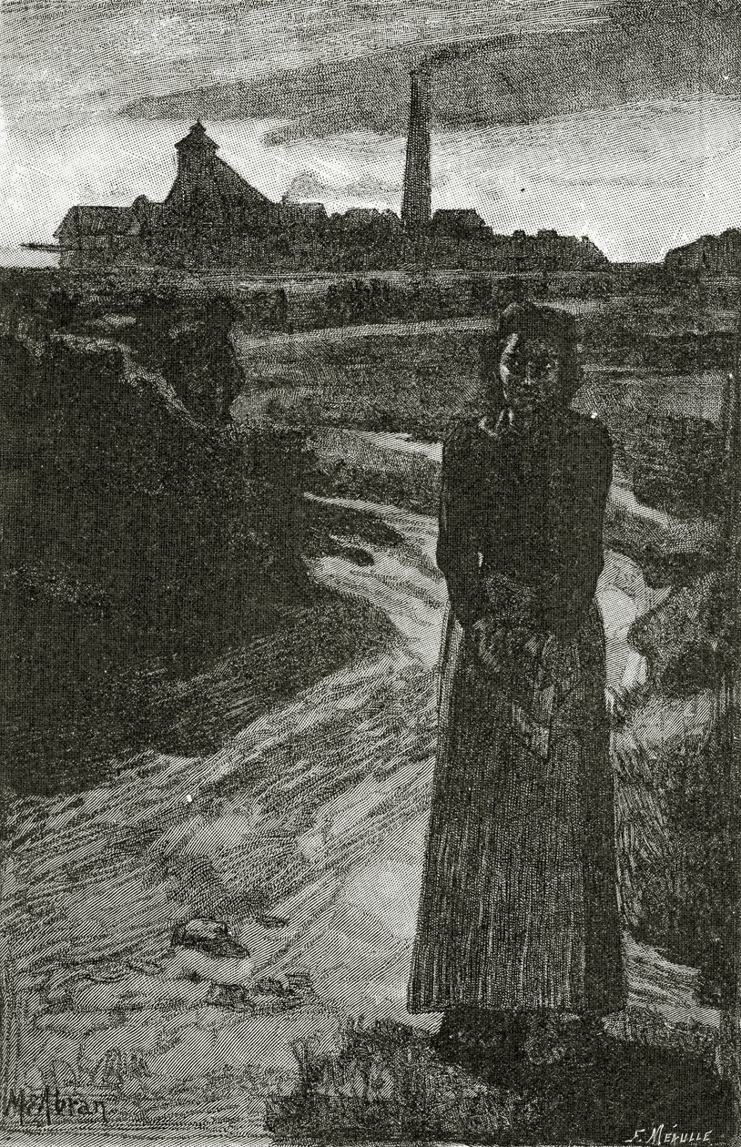 Anzin, 1800-talet (bw gravyr) av French School