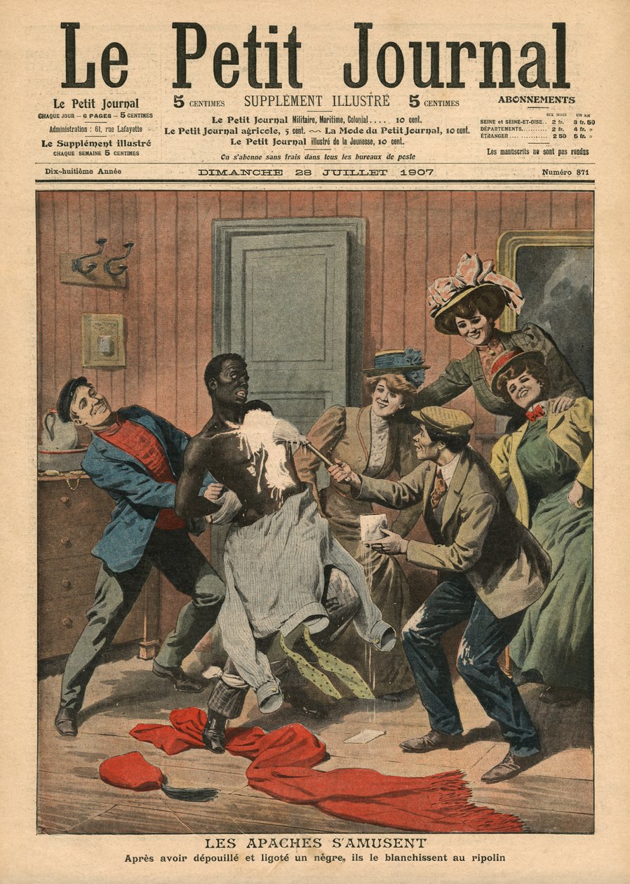Apacher som roar sig, illustration från "Le Petit Journal", supplement illustre, 28 juli 1907. av French School