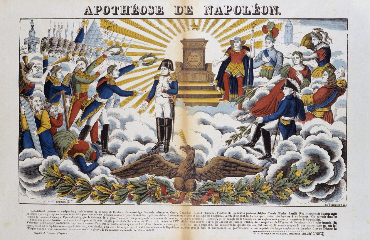 Apotheos av Napoleon-le-Grand Bonaparte (1769-1821). av French School